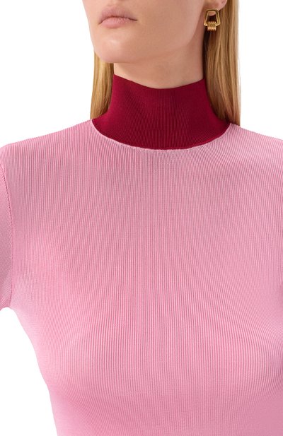 Водолазка из вискозы SELF-PORTRAIT розового цвета по цене 34850 руб., арт. PF25116TP, фото 5 Водолазка из вискозы SELF-PORTRAIT, арт. PF25116TP, фото 5