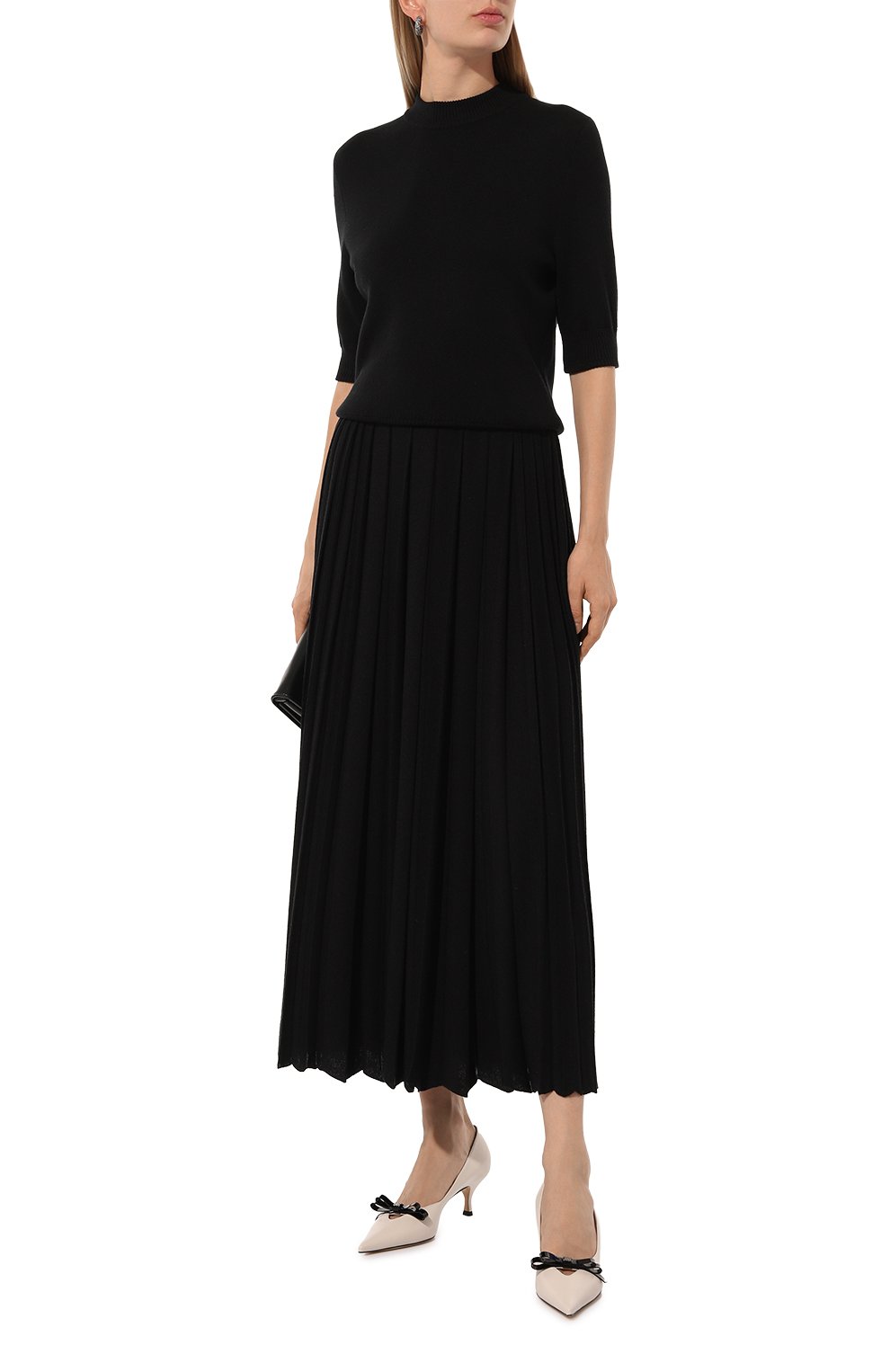 Пуловер из шелка и кашемира FREEAGE черного цвета по цене 42000 руб., арт. W25.SW081.6030.900, фото 2 Пуловер из шелка и кашемира FREEAGE, арт. W25.SW081.6030.900, фото 2