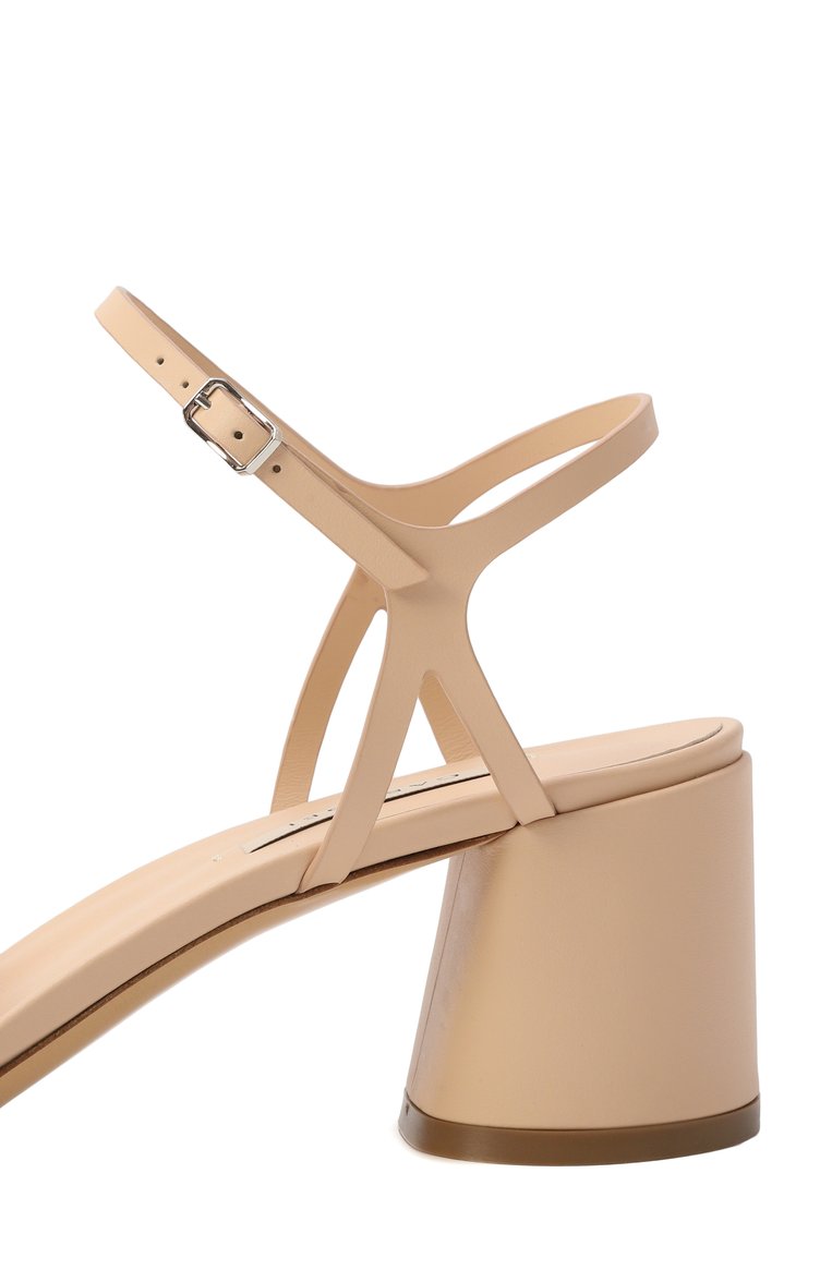 Женские кожаные босоножки cleo lovers 50 CASADEI светло-бежевого цвета, арт. 1L370J0501/T0516 | Фото 7 (Каблук высота: Средний; Подошва: Плоская; Материал внешний: Натуральная кожа; Автоматизация ТО: Проставлено; Автоматизация состава: Проставлено; Каблук тип: Устойчивый)