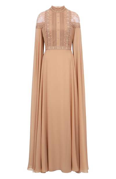 Женское платье из шелка и хлопка ELIE SAAB, арт. D0617NS25/SIL01