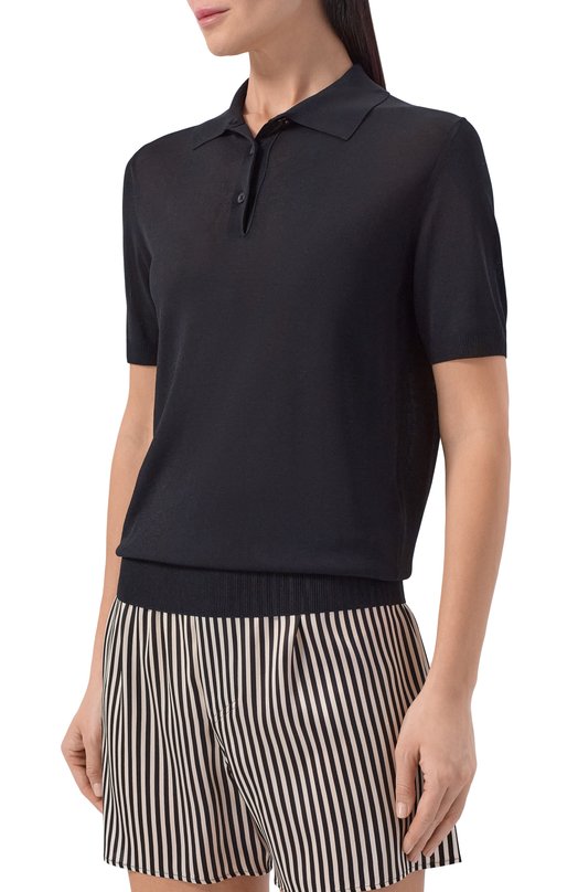 Поло из вискозы Petar Petrov S26K2 Чёрный  S26K2 Фото 3