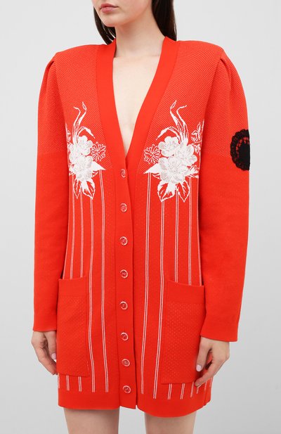 Кардиган ULYANA SERGEENKO красного цвета по цене 75000 руб., арт. MGL002SS20P (0008л), фото 3 Кардиган ULYANA SERGEENKO, арт. MGL002SS20P (0008л), фото 3