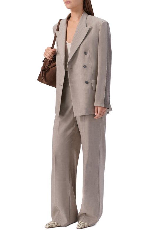 Шерстяной жакет Erika Cavallini P6SZ01 Бежевый  P6SZ01 Фото 2