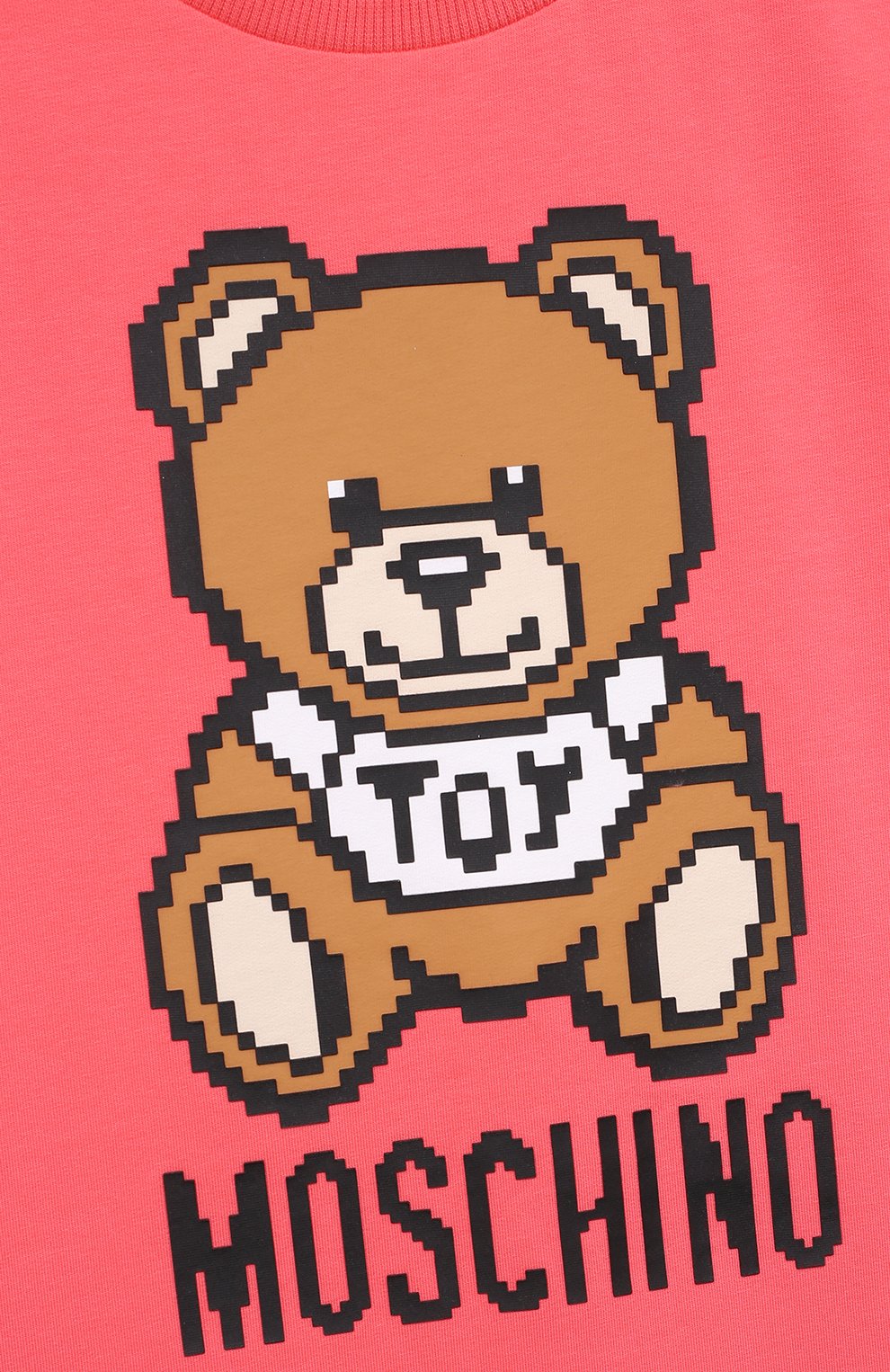 Хлопковое платье MOSCHINO кораллового цвета по цене 10800 руб., арт. HCV07E/LDA13/10A-14A, фото 3 Хлопковое платье MOSCHINO, арт. HCV07E/LDA13/10A-14A, фото 3