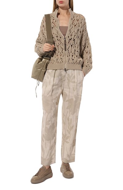 Женские льняные брюки BRUNELLO CUCINELLI, арт. MB650P8597