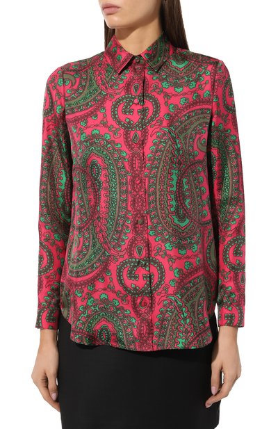 Шелковая рубашка GUCCI разноцветного цвета по цене 158400 руб., арт. 653209 ZAGI7, фото 3 Шелковая рубашка GUCCI, арт. 653209 ZAGI7, фото 3