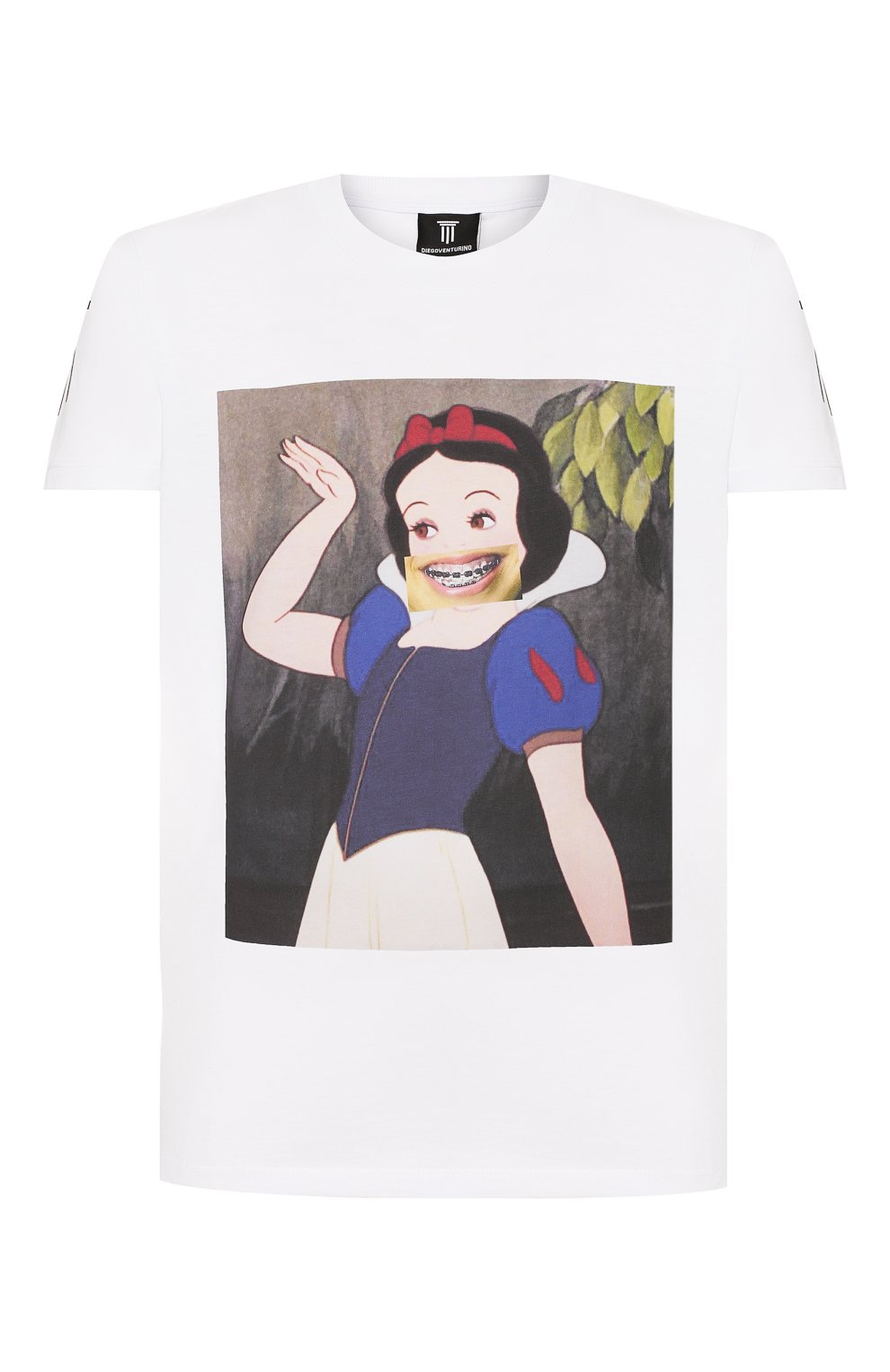 Хлопковая футболка DIEGO VENTURINO белого цвета по цене 12200 руб., арт. SS20-DV TS BMS, фото 1 Хлопковая футболка DIEGO VENTURINO, арт. SS20-DV TS BMS, фото 1