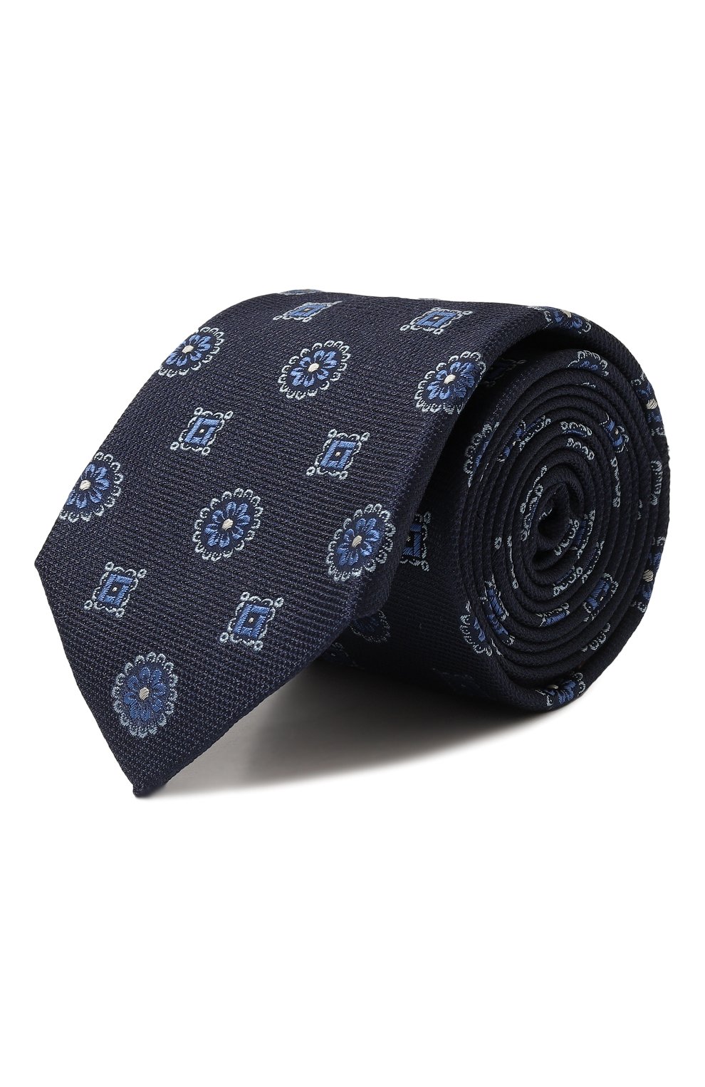 Шелковый галстук CANALI темно-синего цвета по цене 19250 руб., арт. 18/HJ03866, фото 1 Шелковый галстук CANALI, арт. 18/HJ03866, фото 1