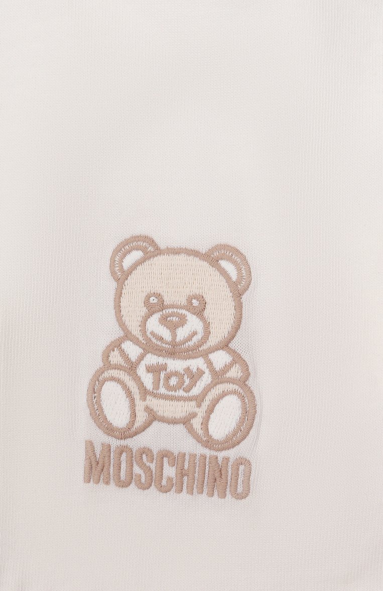 Детский комплект из шапки и нагрудника MOSCHINO кремового цвета, арт. MUY07M/LAA23 | Фото 6 (Материал: Текстиль, Хлопок; Нос: Не проставлено; Автоматизация состава: Проставлено)