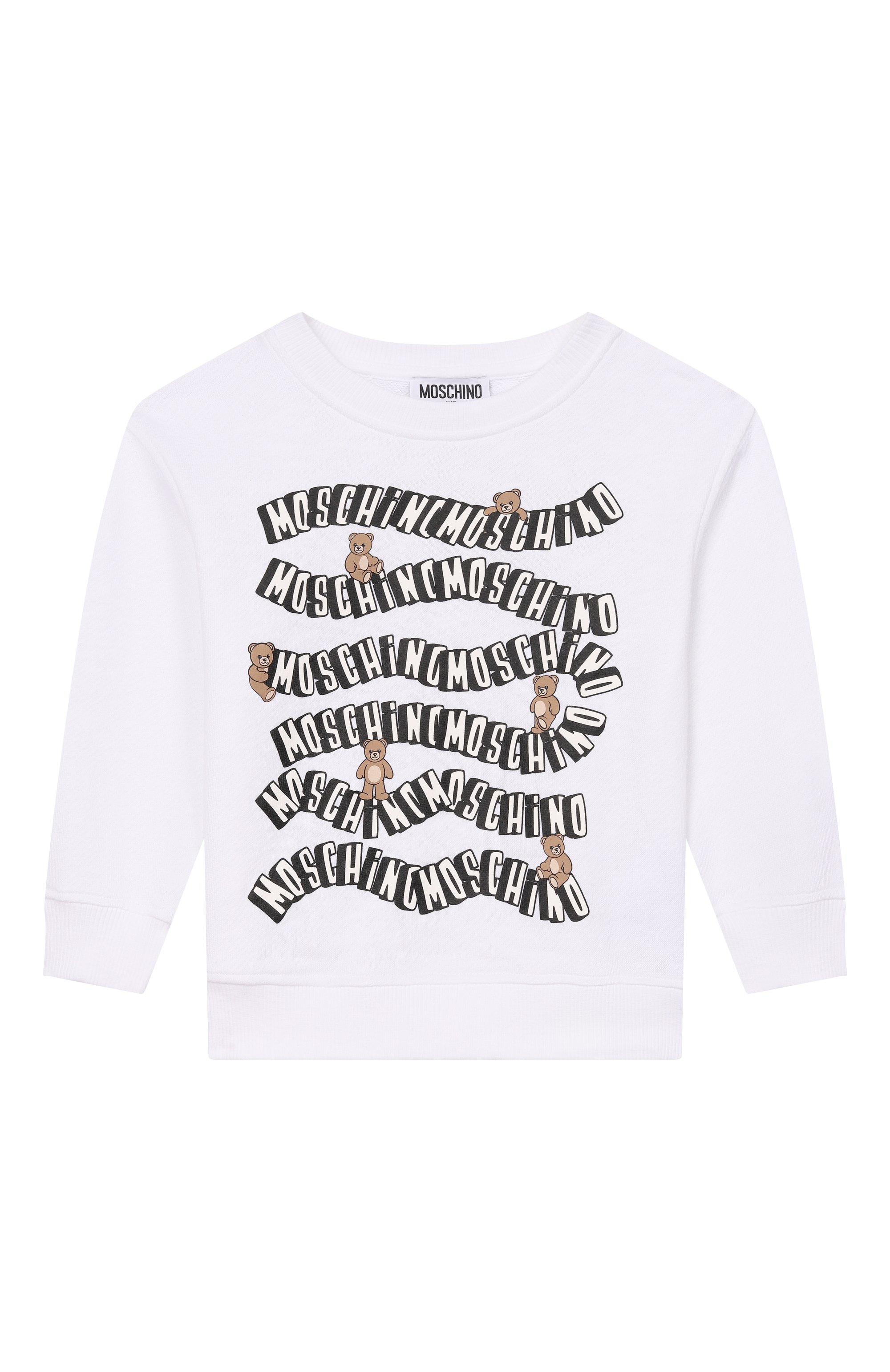 Хлопковый свитшот MOSCHINO белого цвета по цене 13600 руб., арт. HUF09L/LCA88, фото 1 Хлопковый свитшот MOSCHINO, арт. HUF09L/LCA88, фото 1