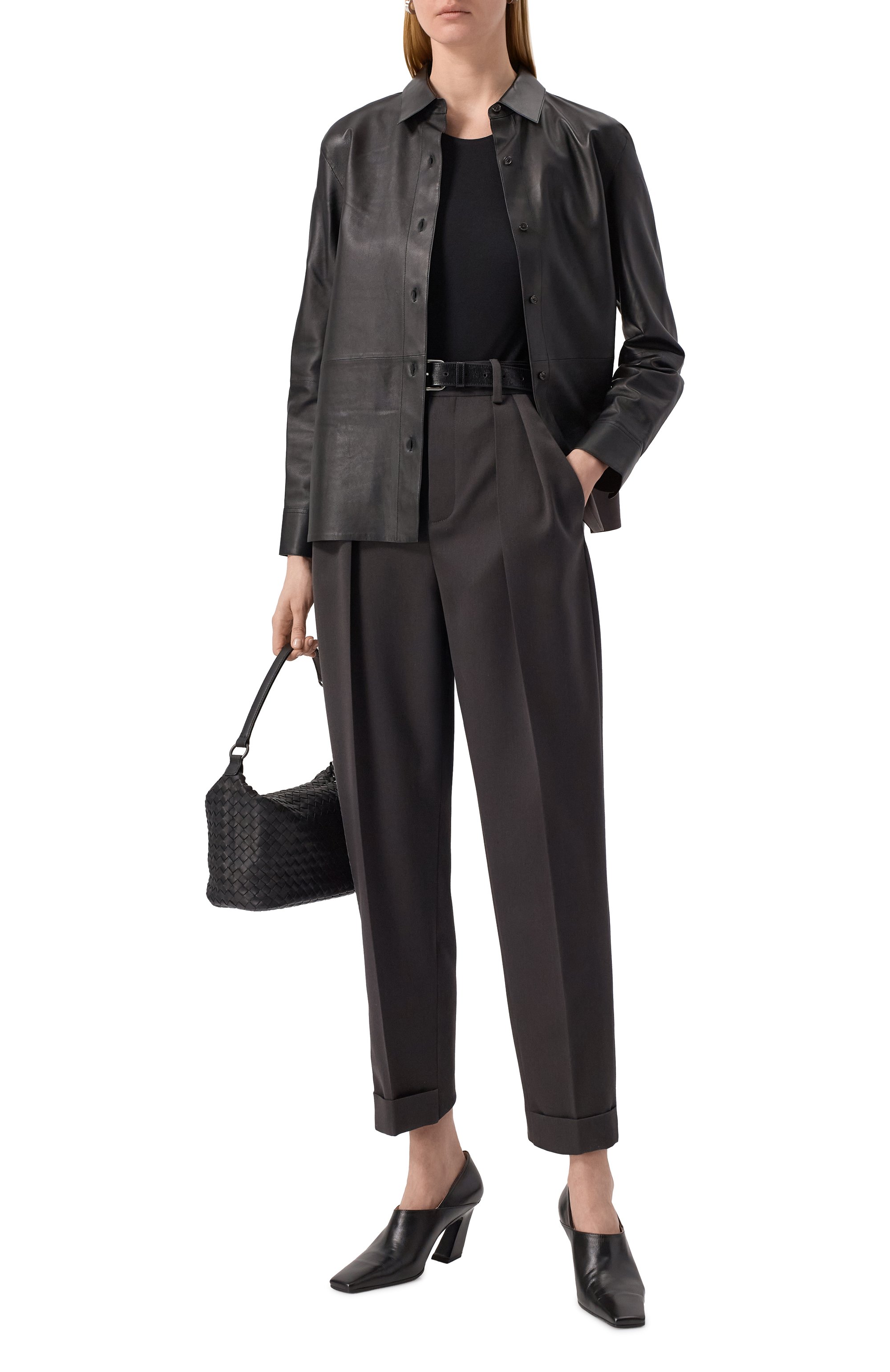 Кожаная рубашка THEORY, арт. P0100508, фото 2