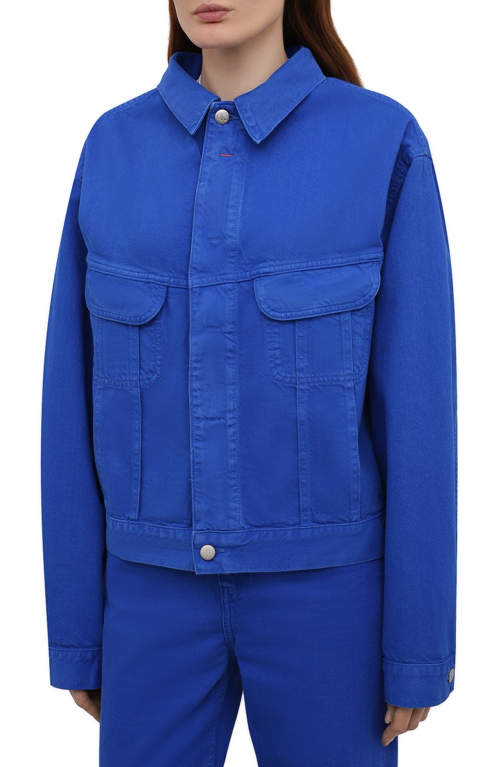 Джинсовая куртка HERON PRESTON FOR CALVIN KLEIN синего цвета по цене 23900 руб., арт. K10K108253, фото 3 Джинсовая куртка HERON PRESTON FOR CALVIN KLEIN, арт. K10K108253, фото 3