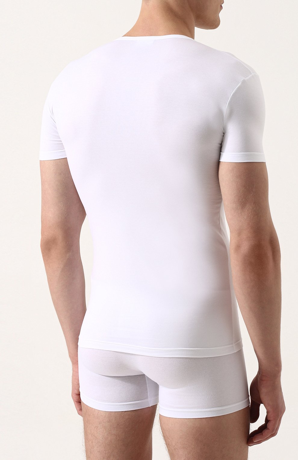 Хлопковая футболка с v-образным вырезом PEROFIL, арт. 24149-0003, фото 4