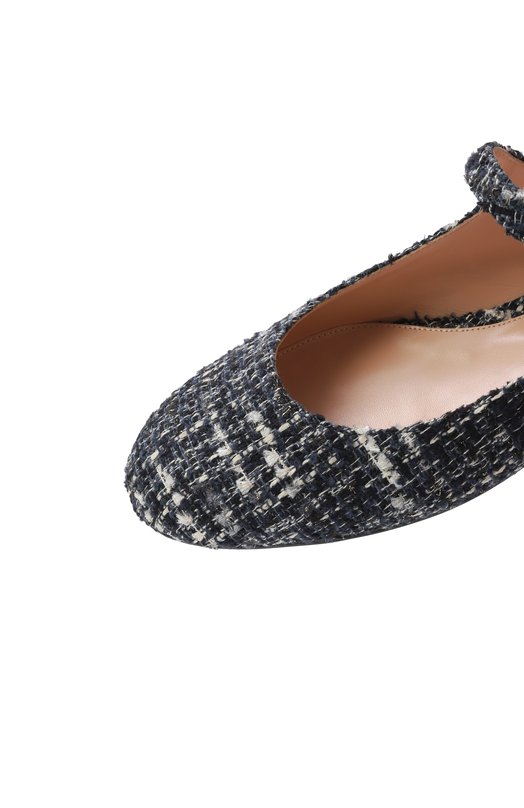 Текстильные балетки Mary Ribbon Gianvito Rossi G22164.05RIC.BCLDENI Синий  G22164.05RIC.BCLDENI Фото 7