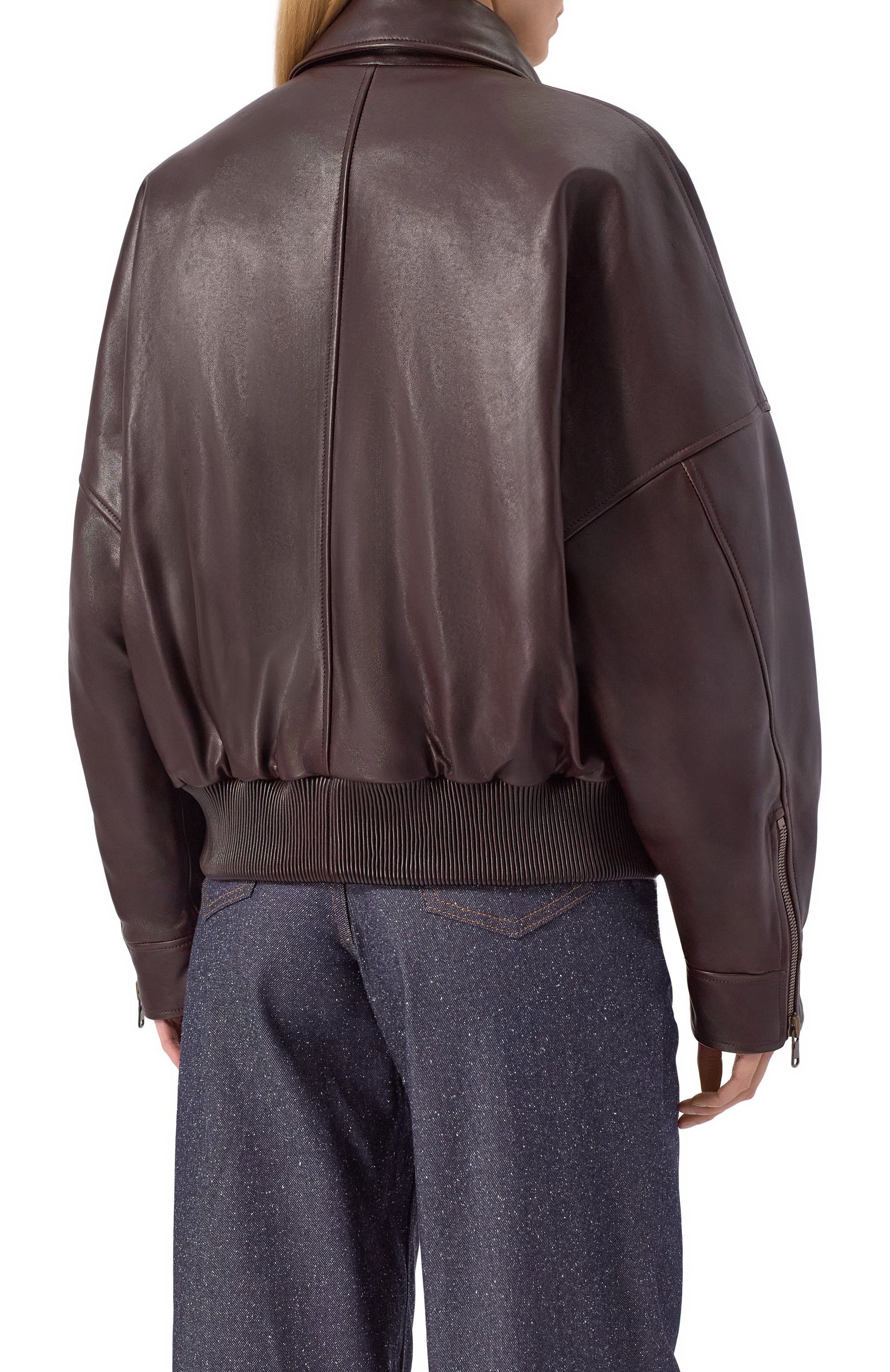 Кожаная куртка PETAR PETROV коричневого цвета по цене 428500 руб., арт. F25LJ2/NAPPA, фото 4 Кожаная куртка PETAR PETROV, арт. F25LJ2/NAPPA, фото 4