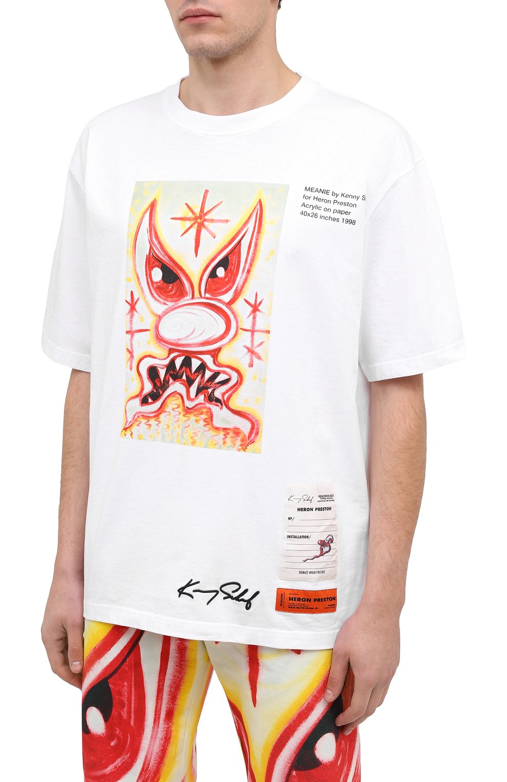Хлопковая футболка heron preston x kenny scharf HERON PRESTON, арт. HMAA019F20JER0160130, фото 3