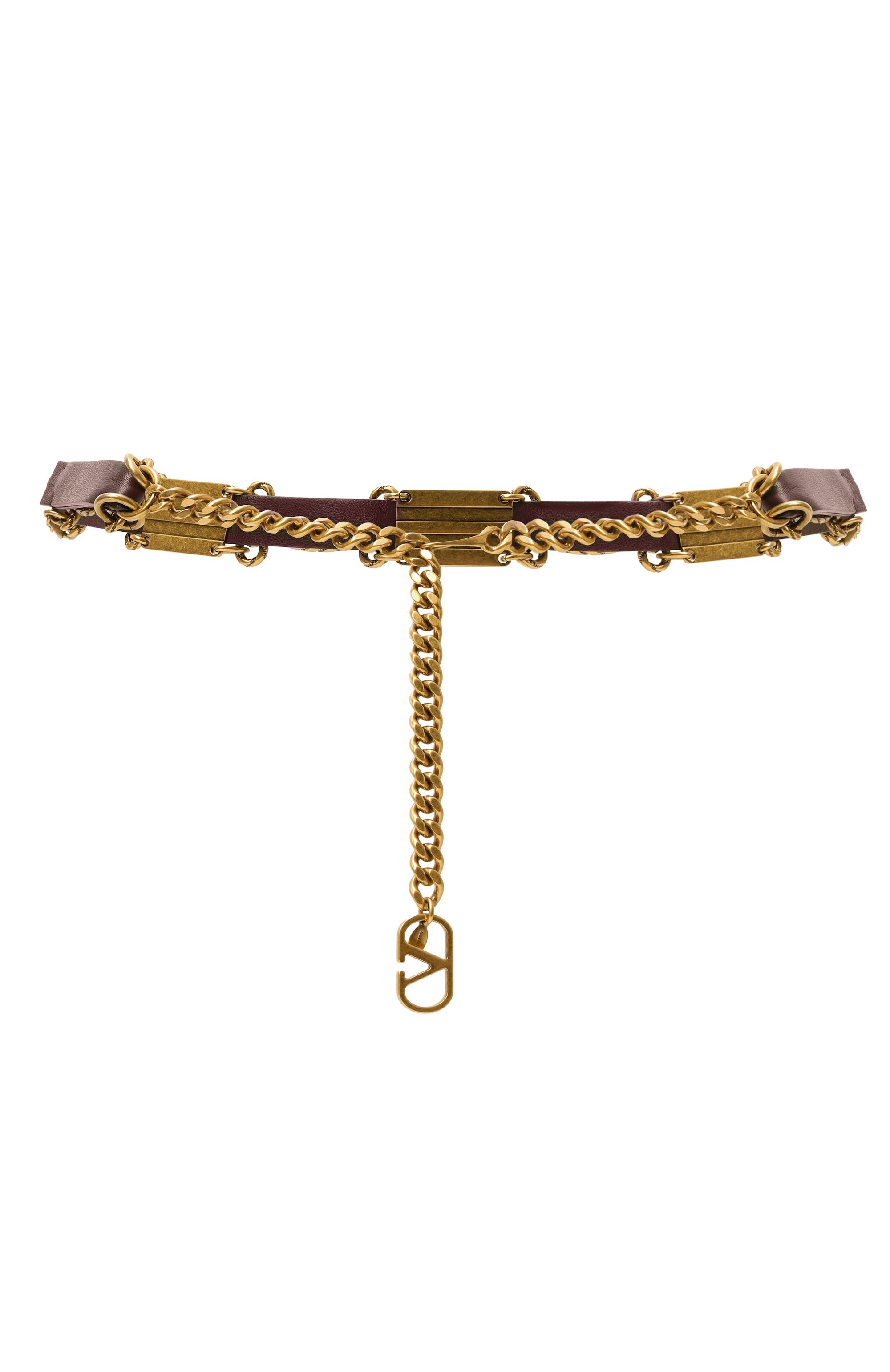 Комбинированный пояс VALENTINO темно-коричневого цвета по цене 171500 руб., арт. 7W2T0SR4/FGF, фото 3 Комбинированный пояс VALENTINO, арт. 7W2T0SR4/FGF, фото 3