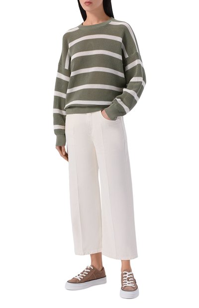 Женский хлопковый пуловер BRUNELLO CUCINELLI, арт. M19225700