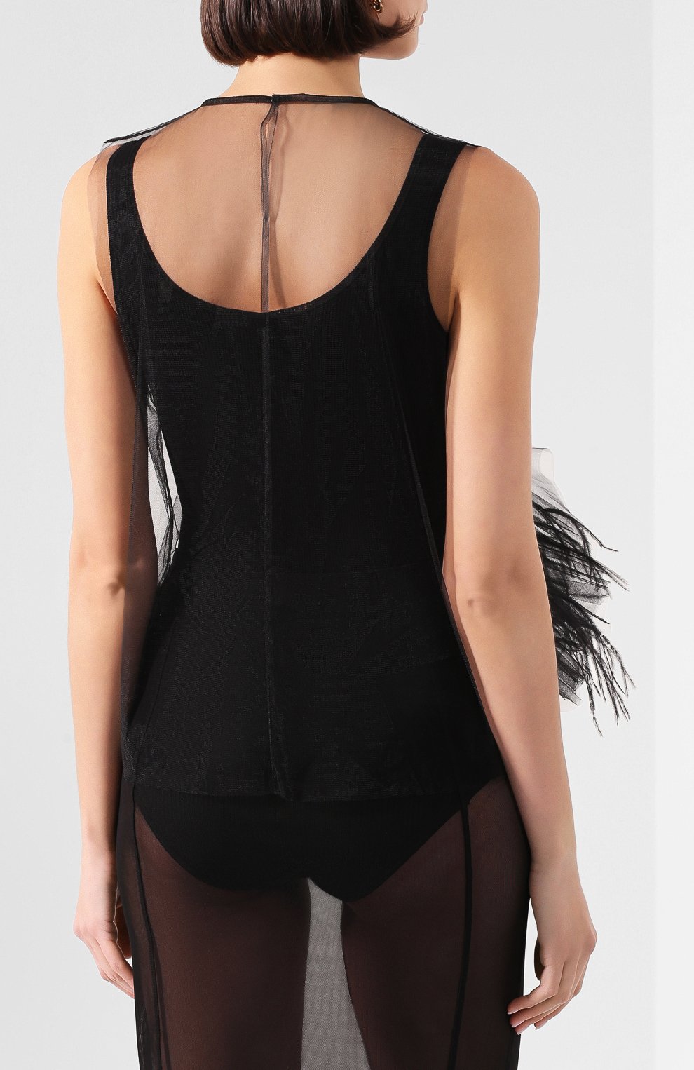Топ с отделкой перьями DRIES VAN NOTEN, арт. 201-18636-9306, фото 4