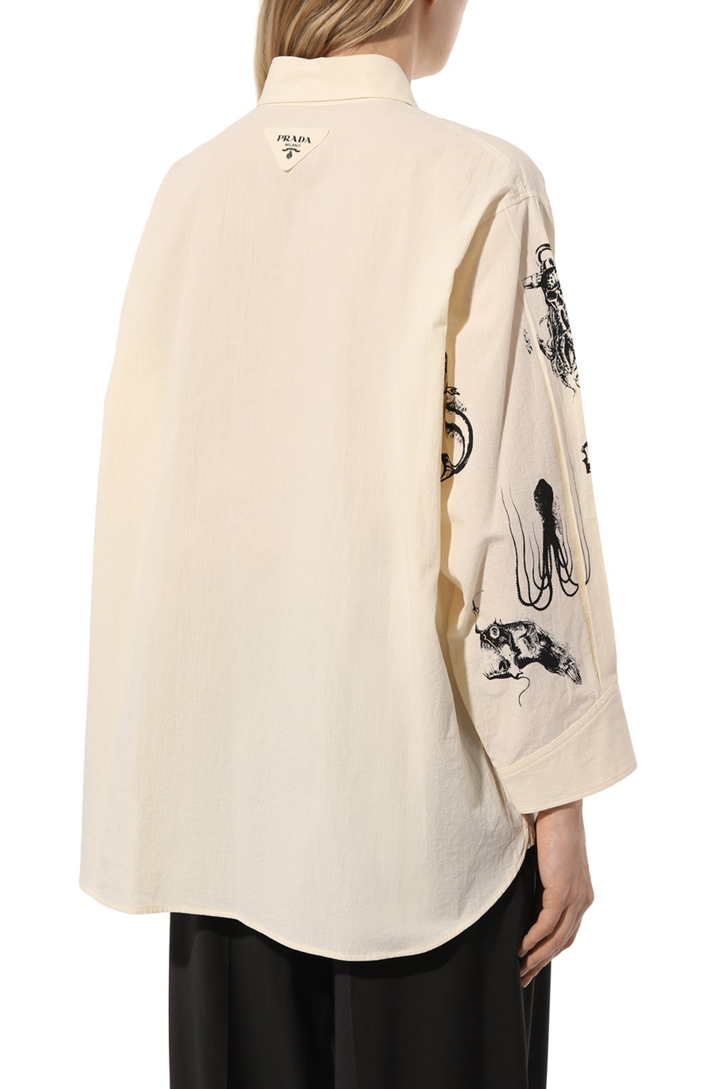Хлопковая рубашка PRADA, арт. P460F-10M6-F0304-221, фото 4
