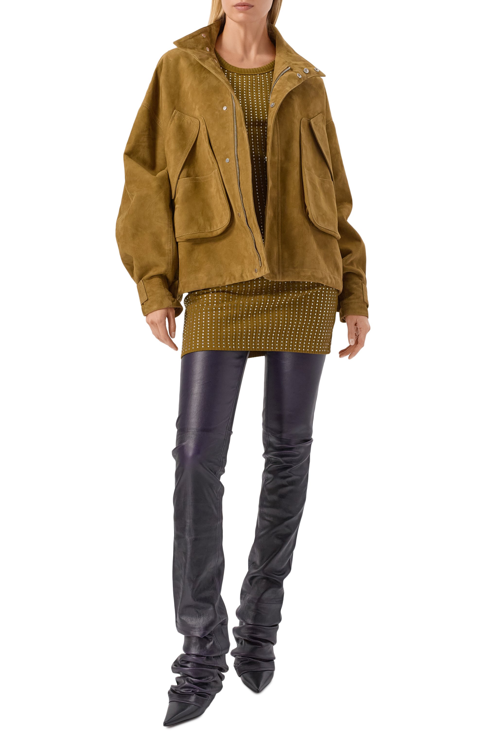 Замшевая куртка THE ATTICO, арт. 260WCB00106/LBT144AA, фото 2