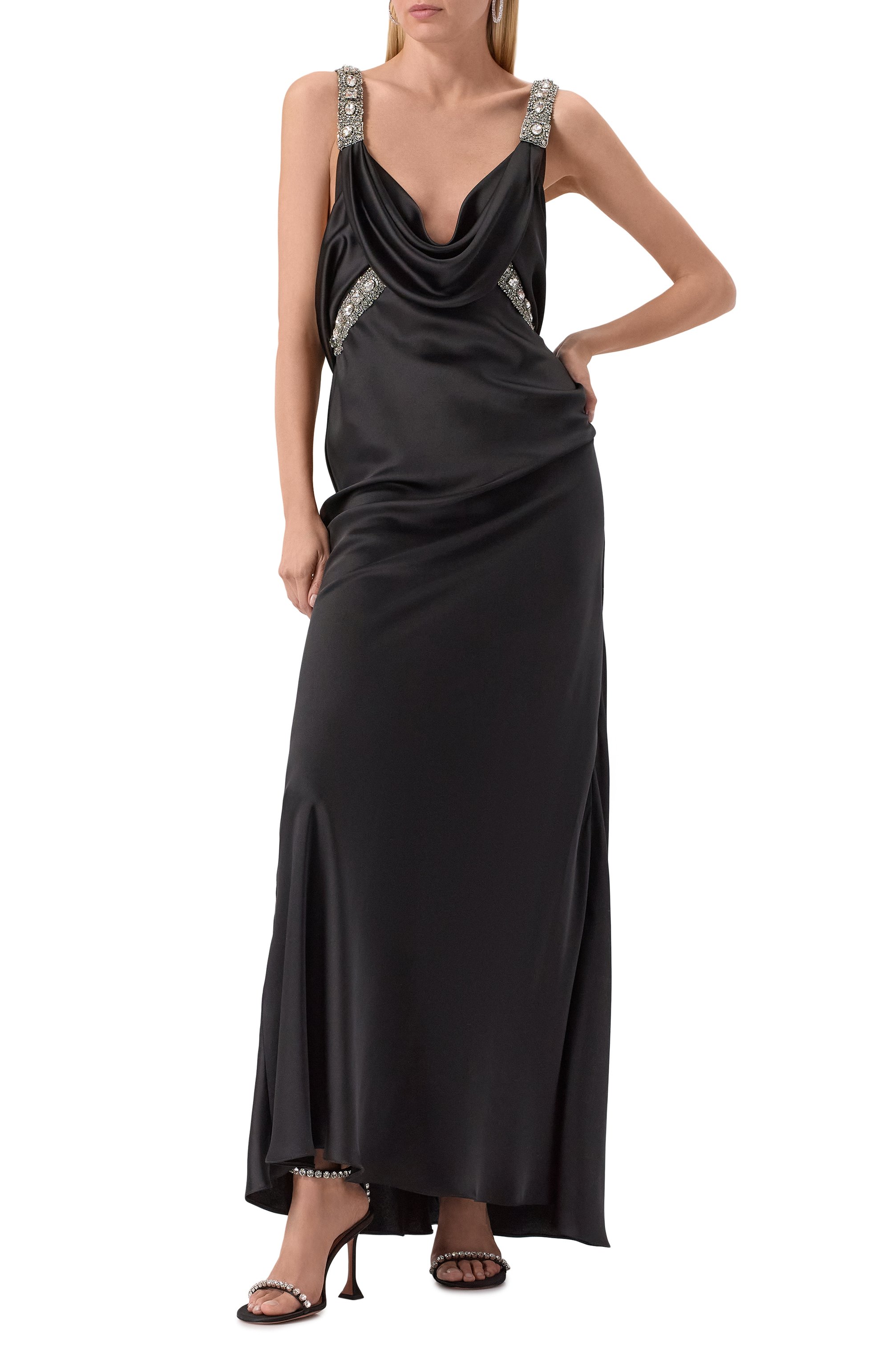 Текстильные босоножки gigi 95 AMINA MUADDI, арт. GIGI SANDAL 95/SATIN, фото 2