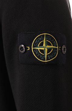 Мужской хлопковый свитшот STONE ISLAND черного цвета, арт. 811561241 | Фото 5 (Длина (для топов): Стандартные; Материал сплава: Проставлено; Рукава: Длинные; Драгоценные камни: Проставлено; Мужское Кросс-КТ: свитшот-одежда; Принт: Без принта; Стили: Спорт-шик; Материал внешний: Хлопок)