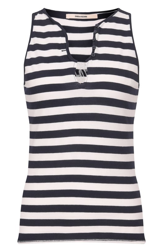 Хлопковый топ Zadig and Voltaire JWTT01277 Синий JWTT01277