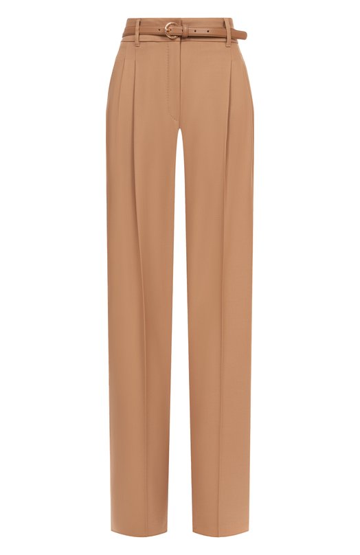 Шерстяные брюки Max Mara Studio ENTRATA Бежевый ENTRATA