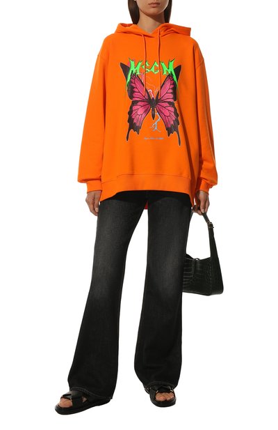 Хлопковое худи MSGM оранжевого цвета по цене 28200 руб., арт. 3341MDM160 227799, фото 2 Хлопковое худи MSGM, арт. 3341MDM160 227799, фото 2