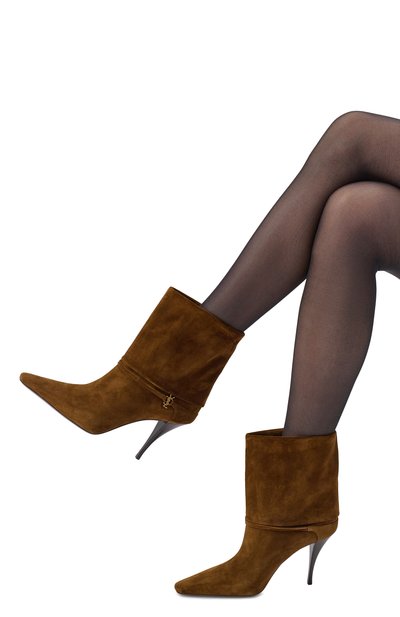 Женские замшевые ботильоны niki 90 SAINT LAURENT, арт. 801393/0LI00