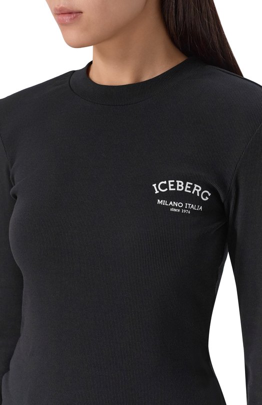 Хлопковый лонгслив Iceberg F072/6302 Чёрный  F072/6302 Фото 5