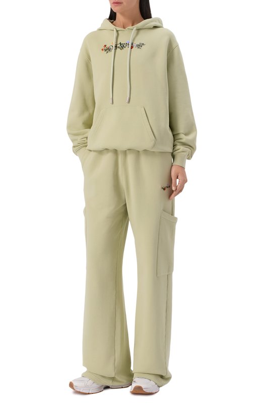 Хлопковые брюки-карго Off-White 0WCH025F25FLE001 Зелёный  0WCH025F25FLE001 Фото 2