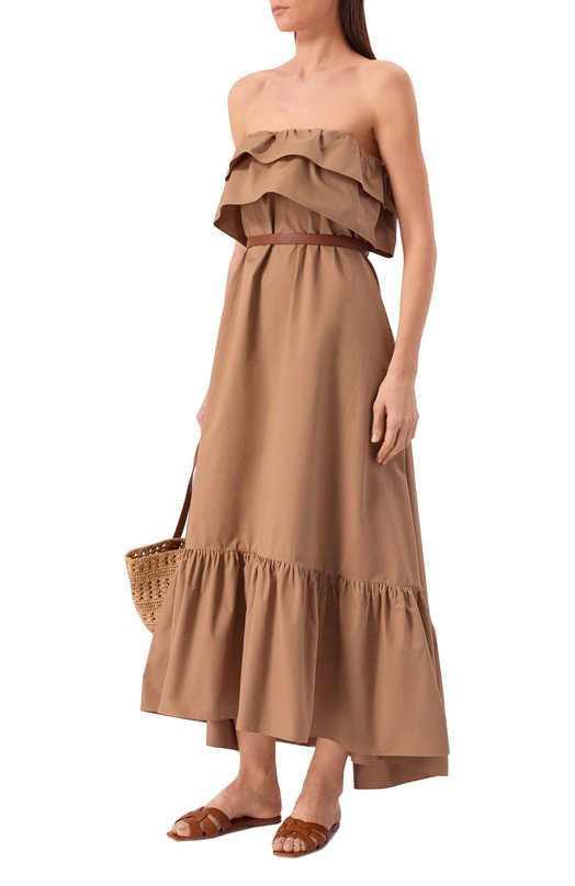 Кожаные шлепанцы Tribute Saint Laurent 571952/BDA00 Коричневый  571952/BDA00 Фото 3