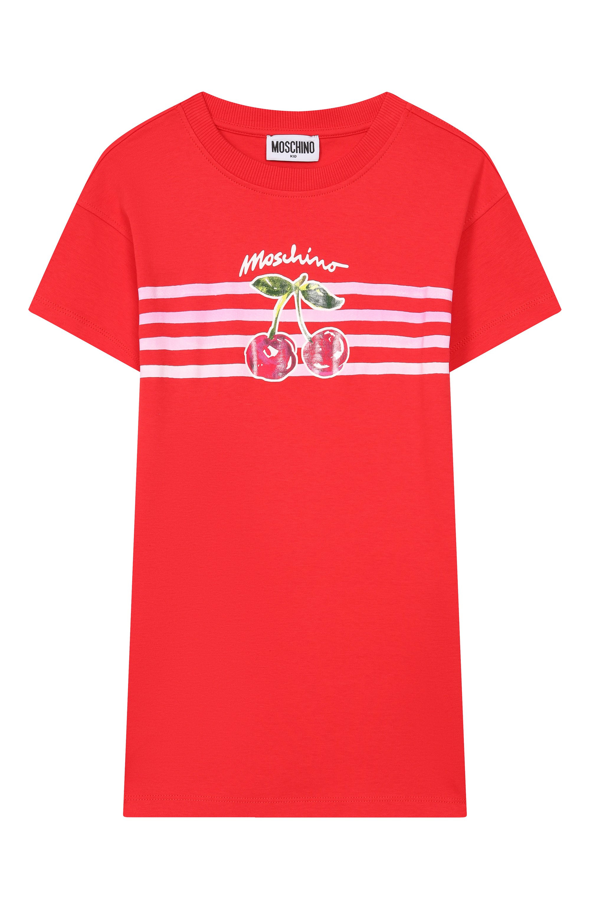 Хлопковое платье MOSCHINO красного цвета по цене 14450 руб., арт. HDV0HS/LAA43, фото 1 Хлопковое платье MOSCHINO, арт. HDV0HS/LAA43, фото 1