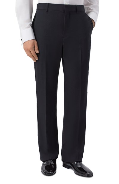 Шерстяные брюки BALMAIN черного цвета по цене 237500 руб., арт. GH1P0131/PD31, фото 3 Шерстяные брюки BALMAIN, арт. GH1P0131/PD31, фото 3