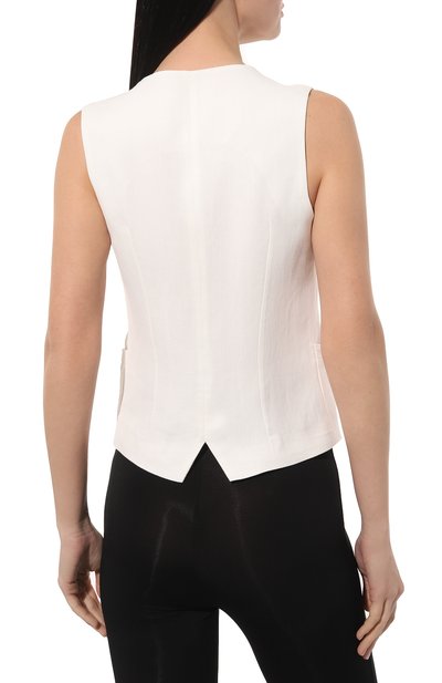 Жилет из вискозы и льна ANTONELLI FIRENZE белого цвета по цене 47950 руб., арт. L3451/935, фото 4 Жилет из вискозы и льна ANTONELLI FIRENZE, арт. L3451/935, фото 4