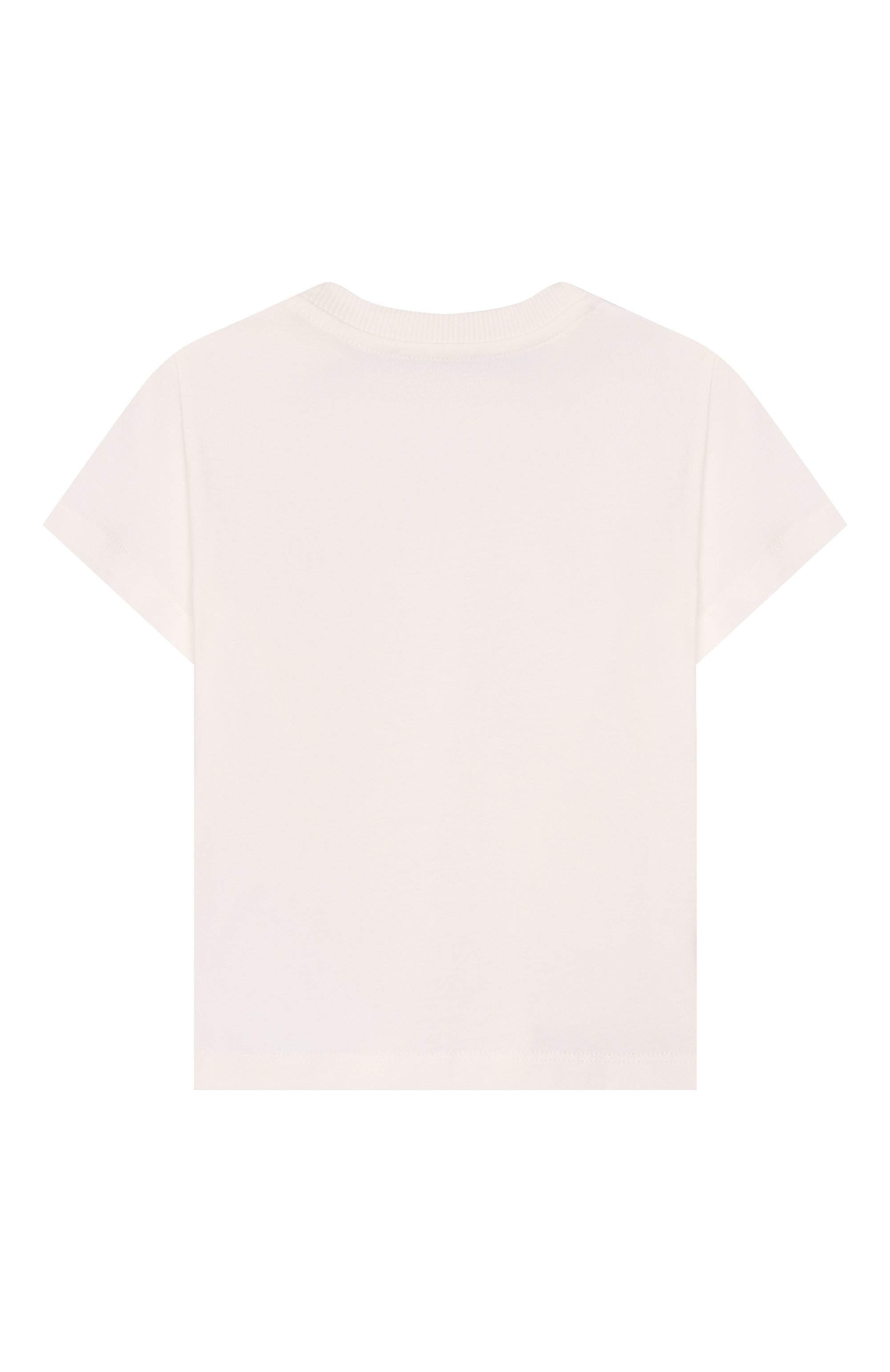 Хлопковая футболка MOSCHINO кремового цвета по цене 7580 руб., арт. MUM04V/LAA02, фото 2 Хлопковая футболка MOSCHINO, арт. MUM04V/LAA02, фото 2