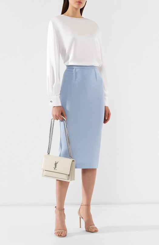 Атласная блузка St. John K32WW01 Белый  K32WW01 Фото 2