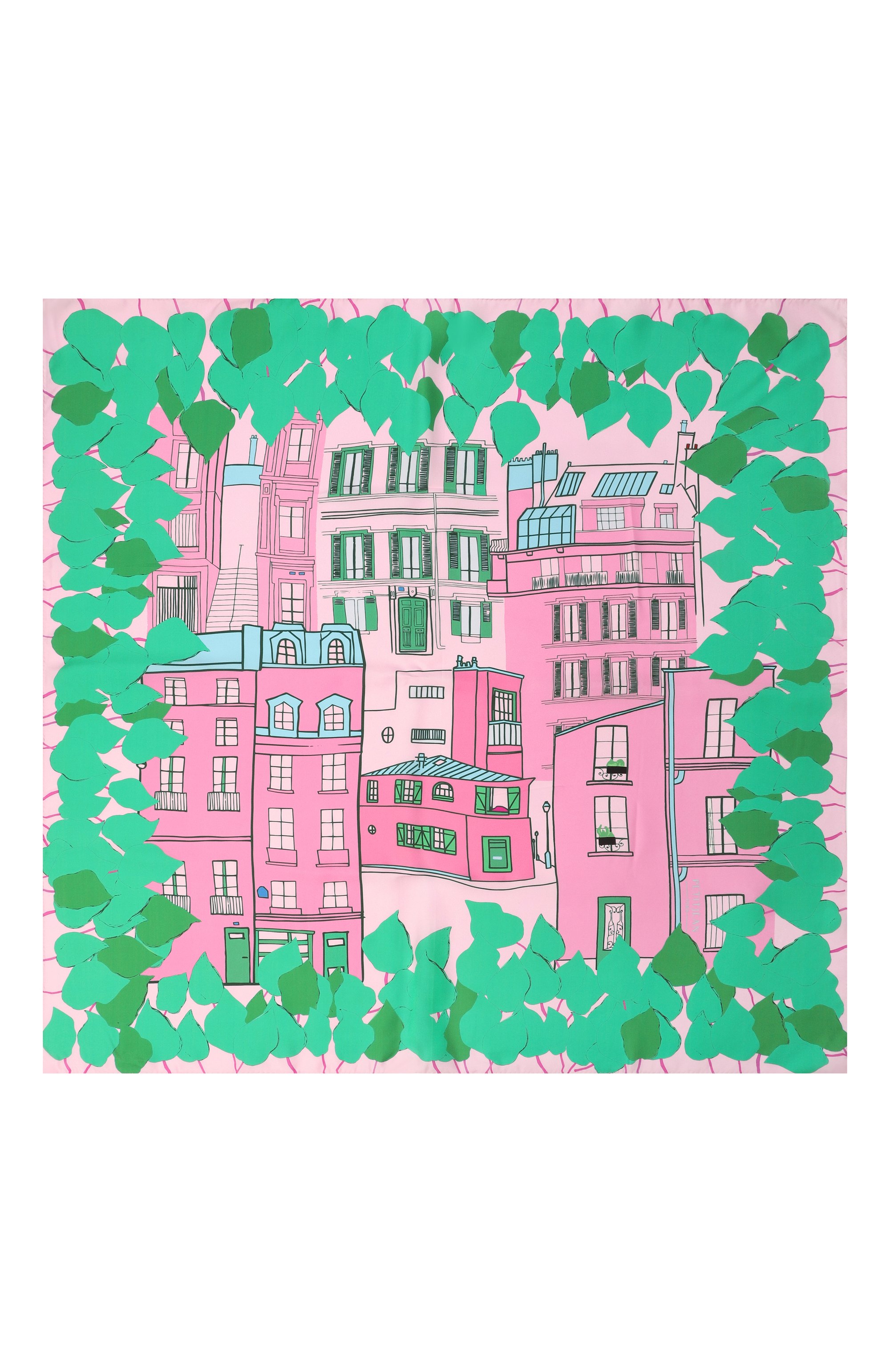 Шелковый платок PETITJEAN PARIS розового цвета по цене 39000 руб., арт. 7С26, фото 4 Шелковый платок PETITJEAN PARIS, арт. 7С26, фото 4