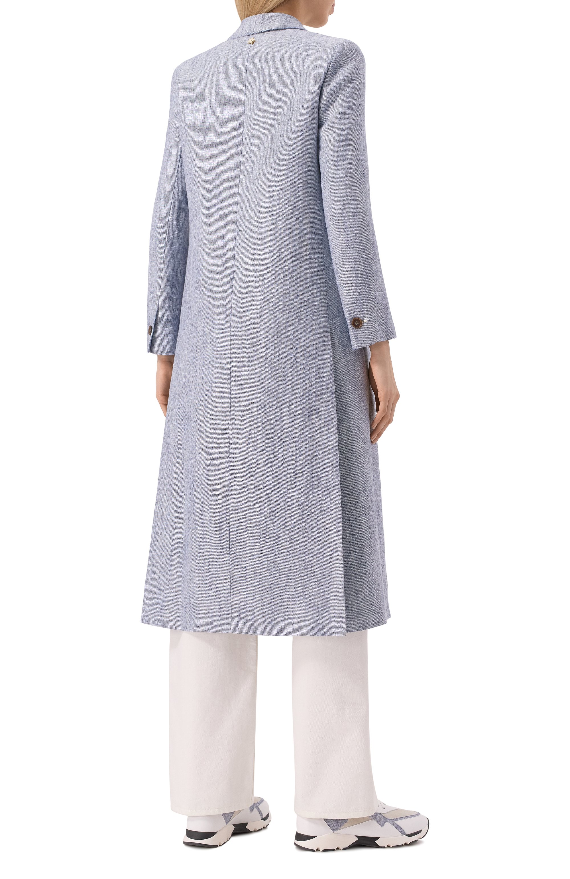 Пальто изо льна и хлопка LORENA ANTONIAZZI голубого цвета по цене 164500 руб., арт. P2504CP22A/4793, фото 4 Пальто изо льна и хлопка LORENA ANTONIAZZI, арт. P2504CP22A/4793, фото 4