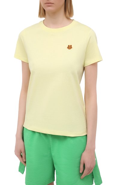 Хлопковая футболка KENZO желтого цвета по цене 12150 руб., арт. FB52TS8434SA, фото 3 Хлопковая футболка KENZO, арт. FB52TS8434SA, фото 3