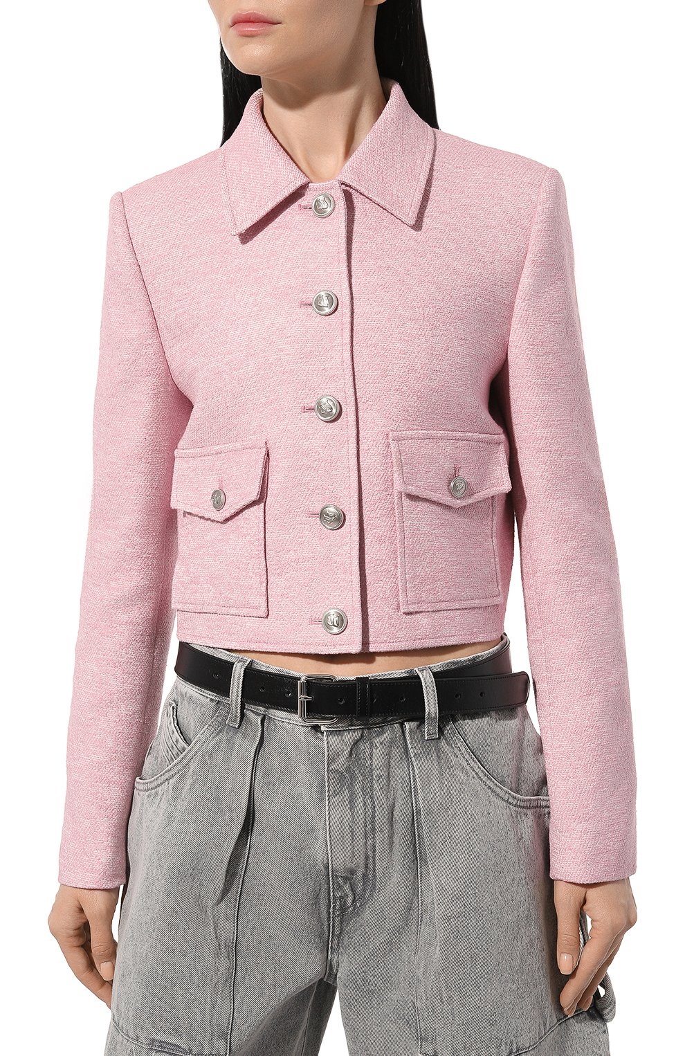 Твидовый жакет JUUN.J розового цвета по цене 79150 руб., арт. JW4211W03, фото 3 Твидовый жакет JUUN.J, арт. JW4211W03, фото 3