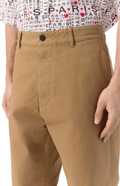Мужские хлопковые брюки DSQUARED2 бежевого цвета, арт. S79KA0085/D35106 | Фото 5 (Длина (брюки, джинсы): Стандартные; Материал внешний: Хлопок; Стили: Кэжуэл; Случай: Повседневный)