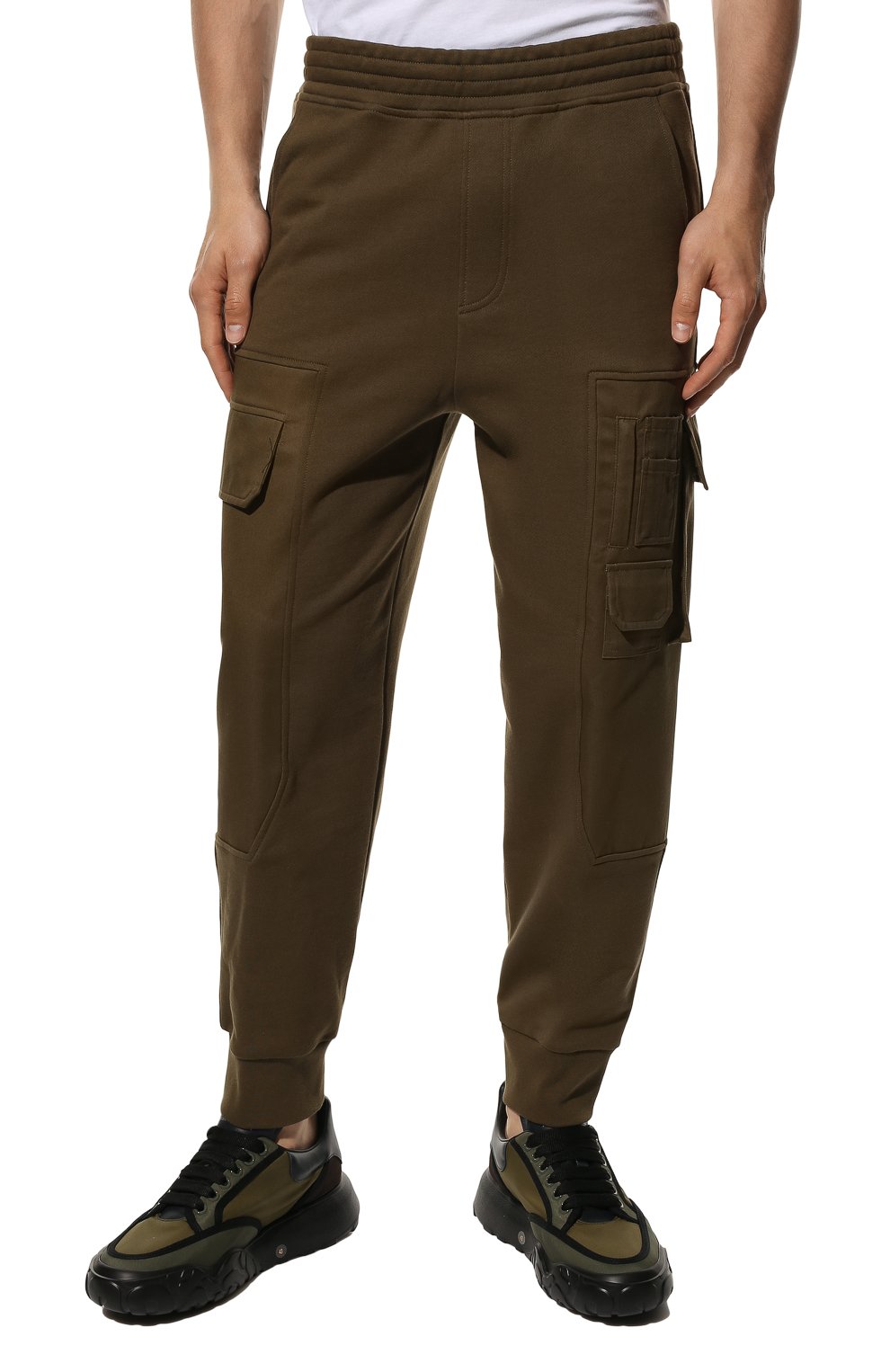 Хлопковые джоггеры NEIL BARRETT хаки цвета по цене 55450 руб., арт. BJP019C S533S, фото 3 Хлопковые джоггеры NEIL BARRETT, арт. BJP019C S533S, фото 3