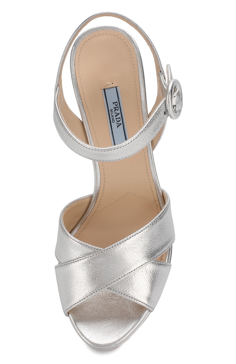 Кожаные босоножки PRADA, арт. 1XP63A-04C-F0118-105, фото 4