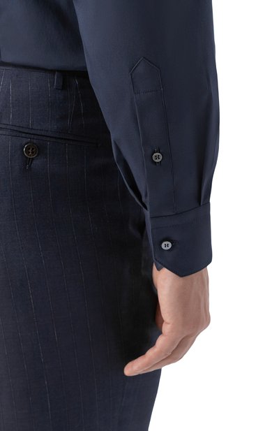 Хлопковая сорочка ZILLI темно-синего цвета по цене 109500 руб., арт. CLAA01M010813037U, фото 5 Хлопковая сорочка ZILLI, арт. CLAA01M010813037U, фото 5