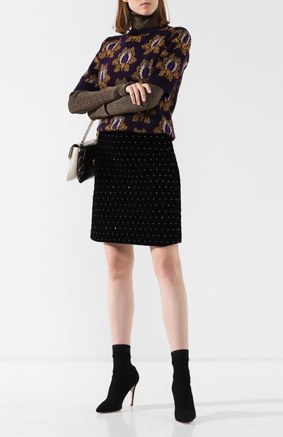 Бархатная юбка-миди с декоративной отделкой GUCCI, арт. 543479/ZLE93, фото 2