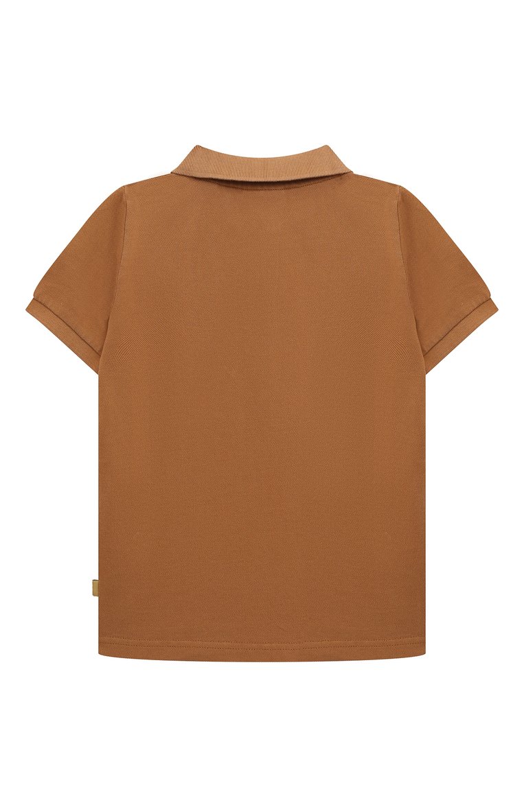 Детское хлопковое поло SCOTCH AND SODA коричневого цвета, арт. 173173-23-SSBM-D55 | Фото 2 (Материал внешний: Хлопок; Рукава: Короткие)