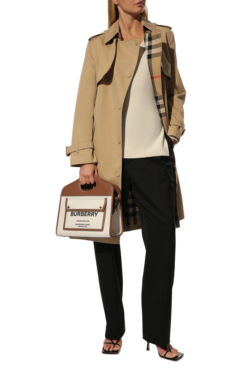 Сумка-тоут BURBERRY коричневого цвета по цене 187500 руб., арт. 8036784, фото 3 Сумка-тоут BURBERRY, арт. 8036784, фото 3